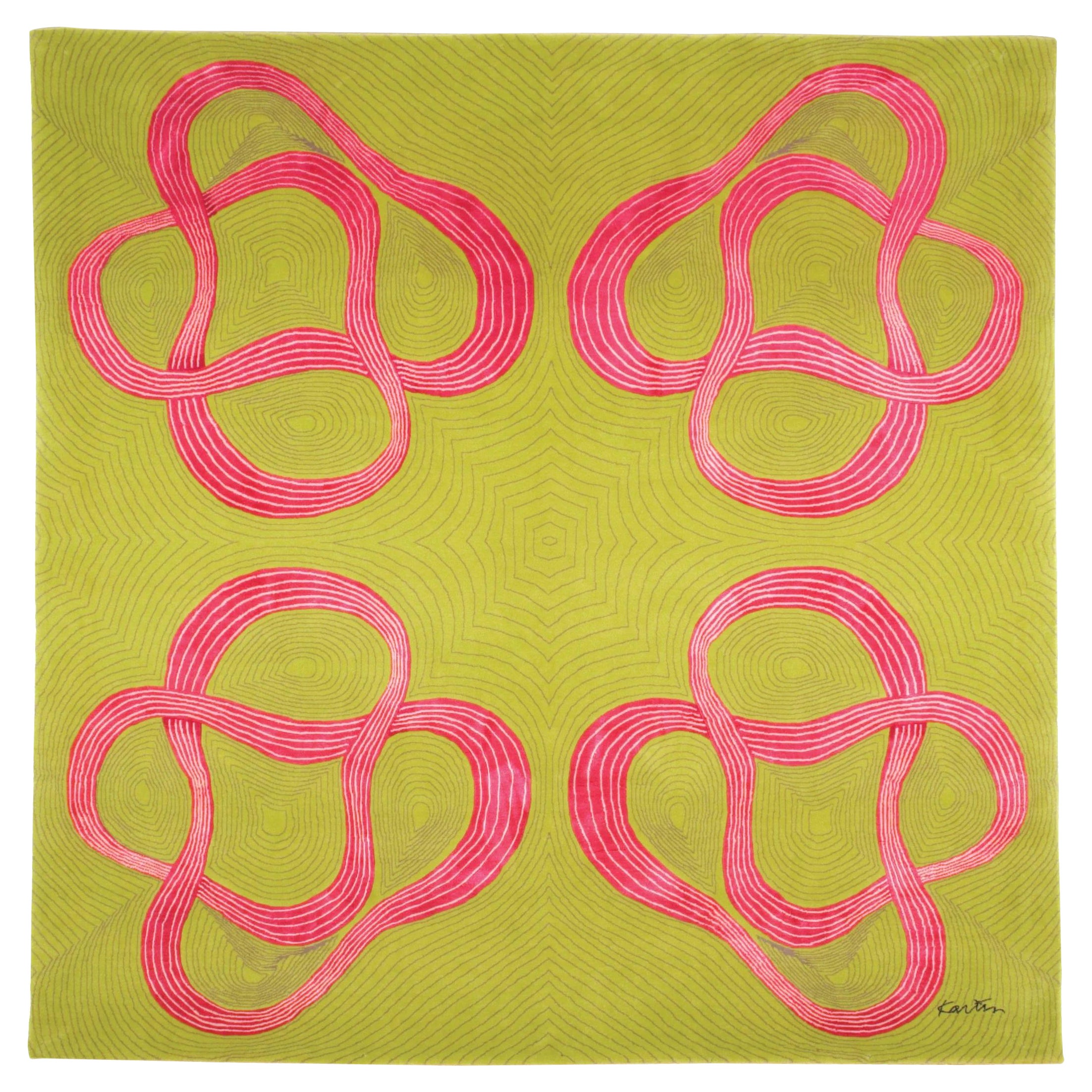 Karim Rashid, 'Fusion Pink/Green' Rug For Sale