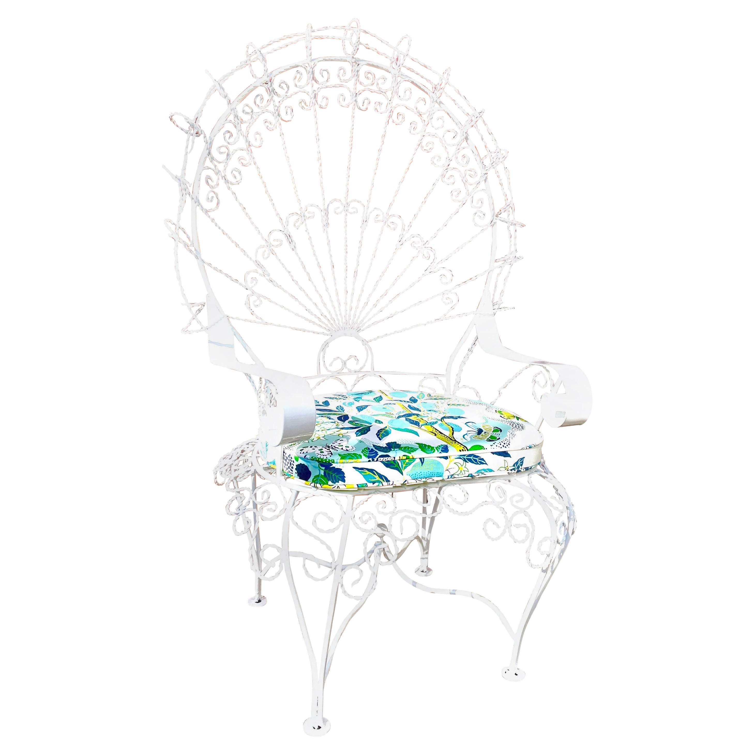 Salterini Chair with Schumacher Outdoor Cushion