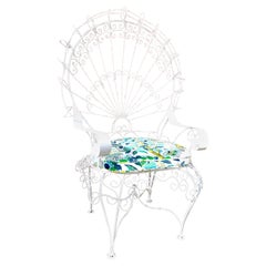 Retro Salterini Chair with Schumacher Outdoor Cushion