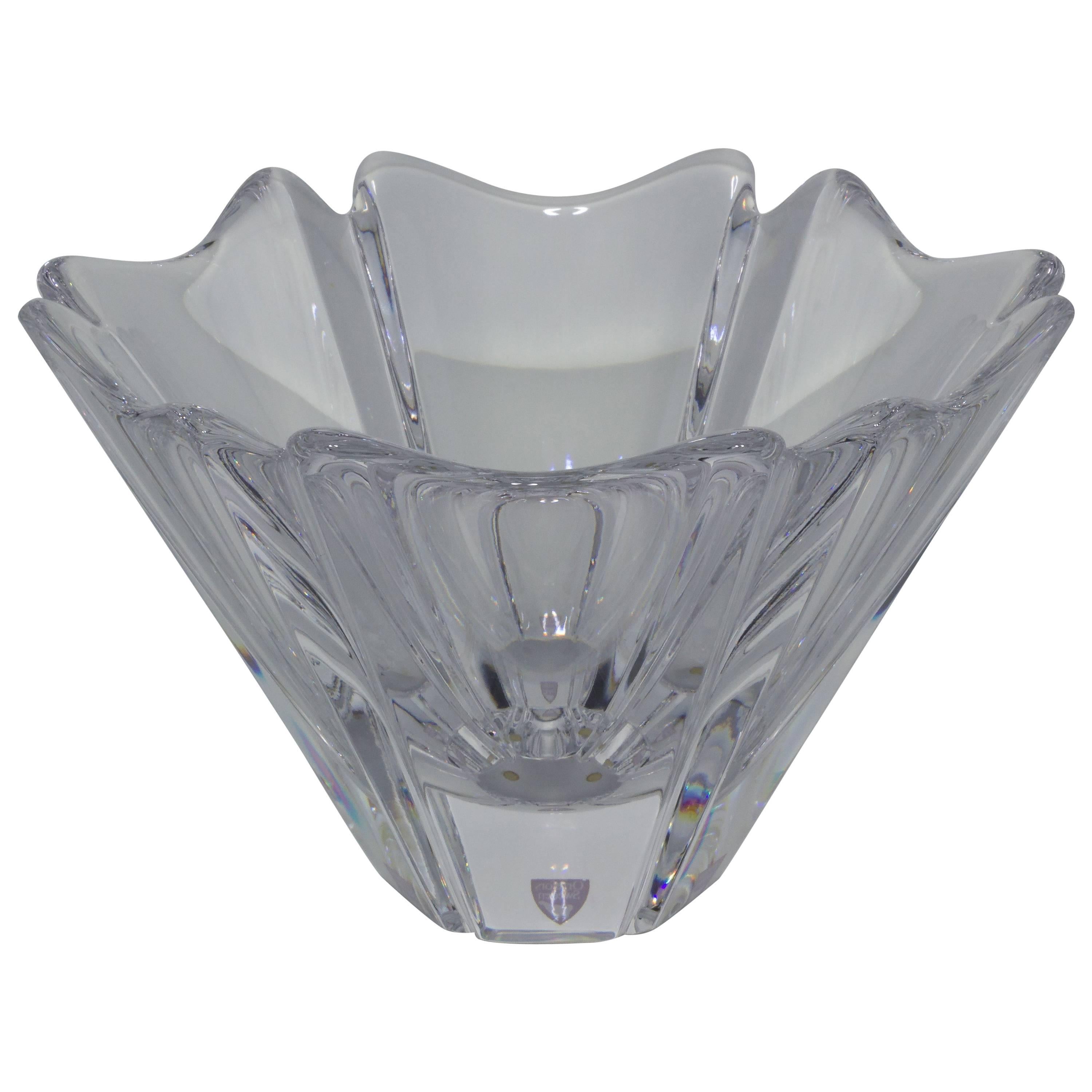 Swedish Crystal Petal Bowl For Sale