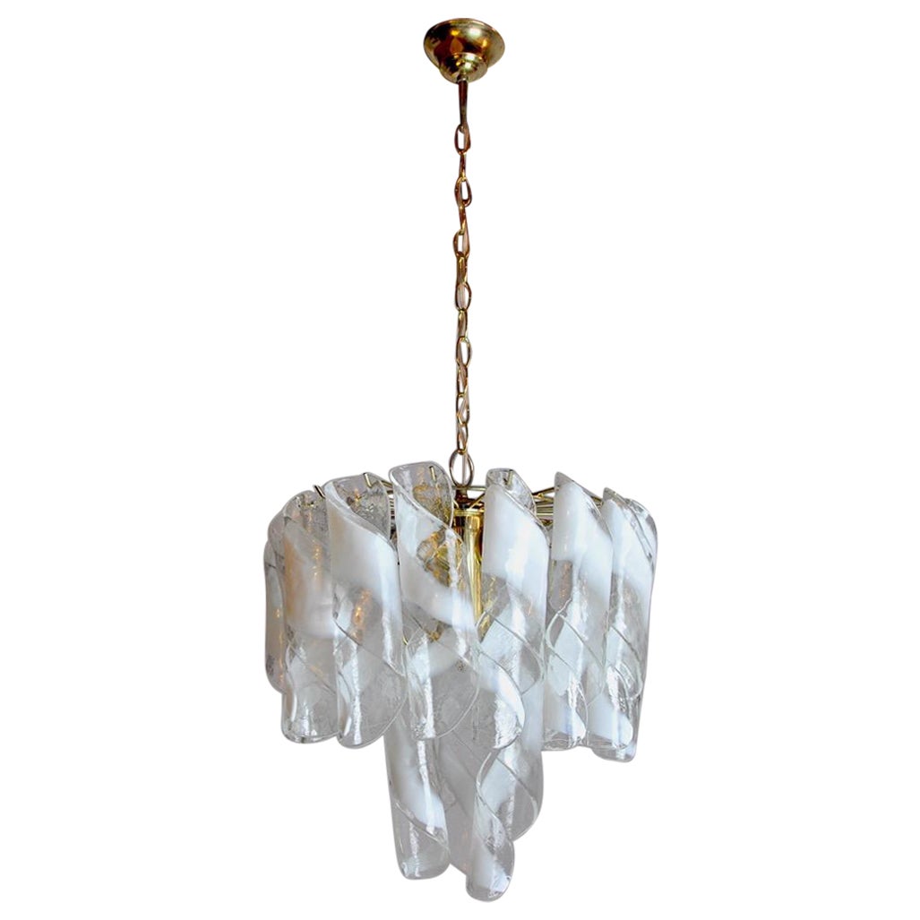 Simoeng's Spiral Chandelier, Murano Glass, Italy, circa 1960 For Sale