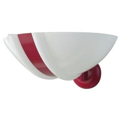 Retro Single Uplight Sconce with Red Stripe