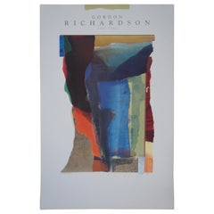 Vintage 1990 Gordon Richardson Abstract Pencil Signed Memorial Art Poster