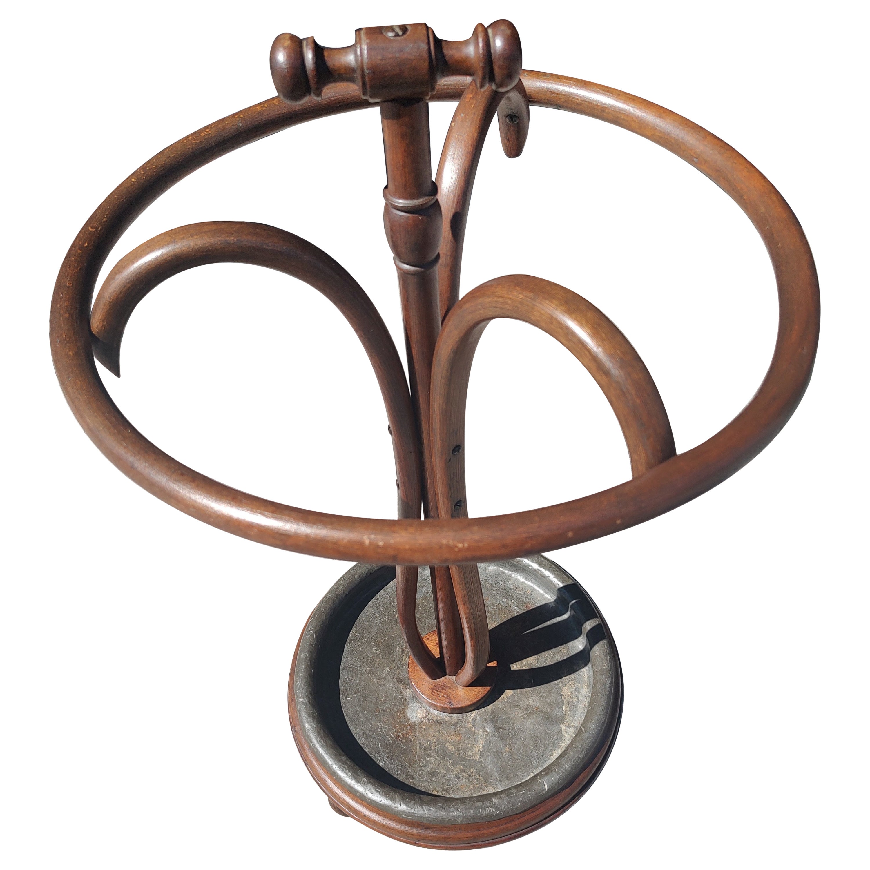 Early 20th Century Carved Bentwood Coat Stand with Umbrella Ring Style at 1stDibs