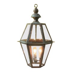 Handcrafted Six Sides Solid Copper and Brass Hanging Lantern