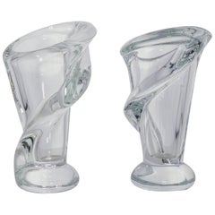 Beautiful Pair of Small French Crystal Vases