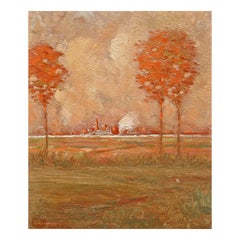 Antique American Arts & Crafts Landscape Oil Painting by Robert Cairns Dobson, 1909