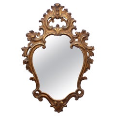 Antique Baroque Style Carved Giltwood Mirror