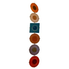 Michael + Frances Higgins Six Piece Art Glass Rondelay Mobile