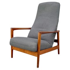 1960s Mid Century Walnut Recliner by Folke Ohlsson for Dux