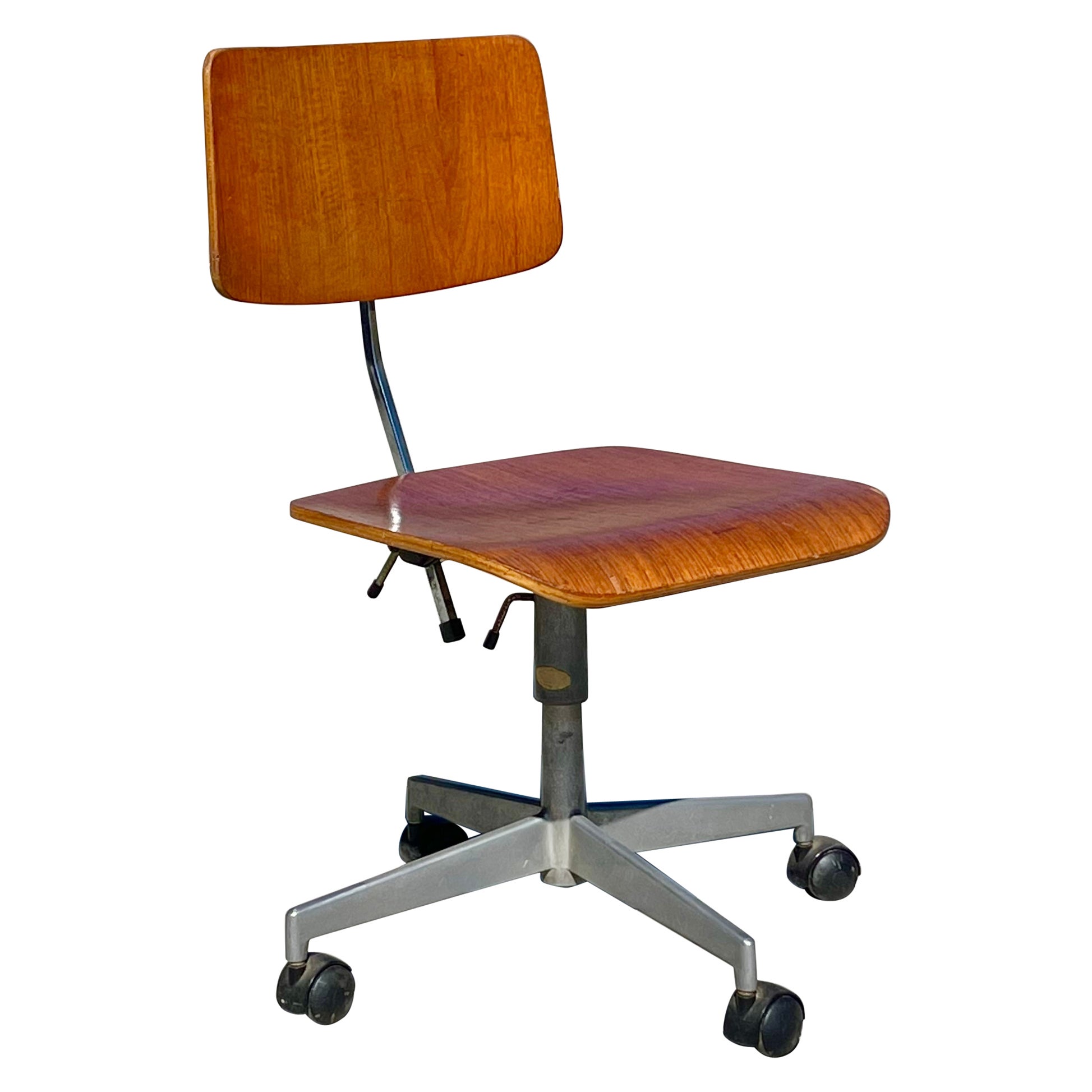 1950s Mid Century Modern Office Chair by Jorge Rasmussen For Sale