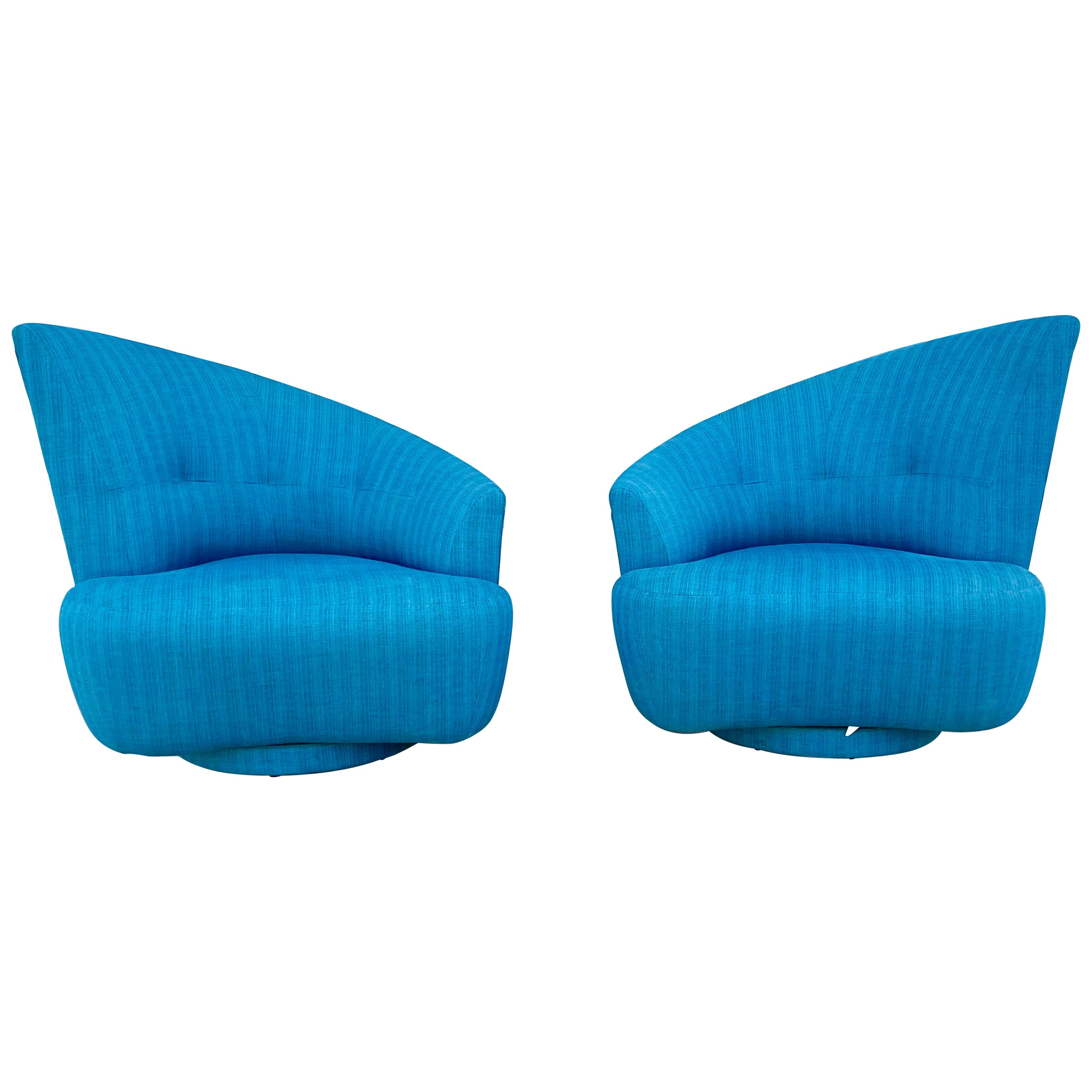 1950s Hollywood Regency Asymmetrical Swivel Chairs