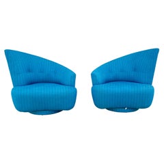 1950s Hollywood Regency Asymmetrical Swivel Chairs