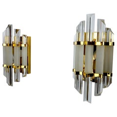 Vintage Pair of Wall Lamps Venini Glass from Murano Italy 1970