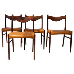 Danish Modern Rosewood Dining Room Chairs GS61 by Arne Wahl Iversen, 1950s