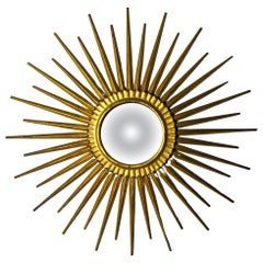 Miroir Soleil, Blattgold-Vergoldetes Metall, Italien, 1960