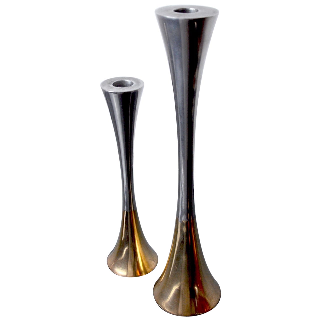 Pair of Brutalist Candlesticks by David Marshall, 1980, Spain For Sale