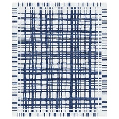 Rug Contemporary Checkered Blue White Scandinavian, Brookfield Navy, in Stock