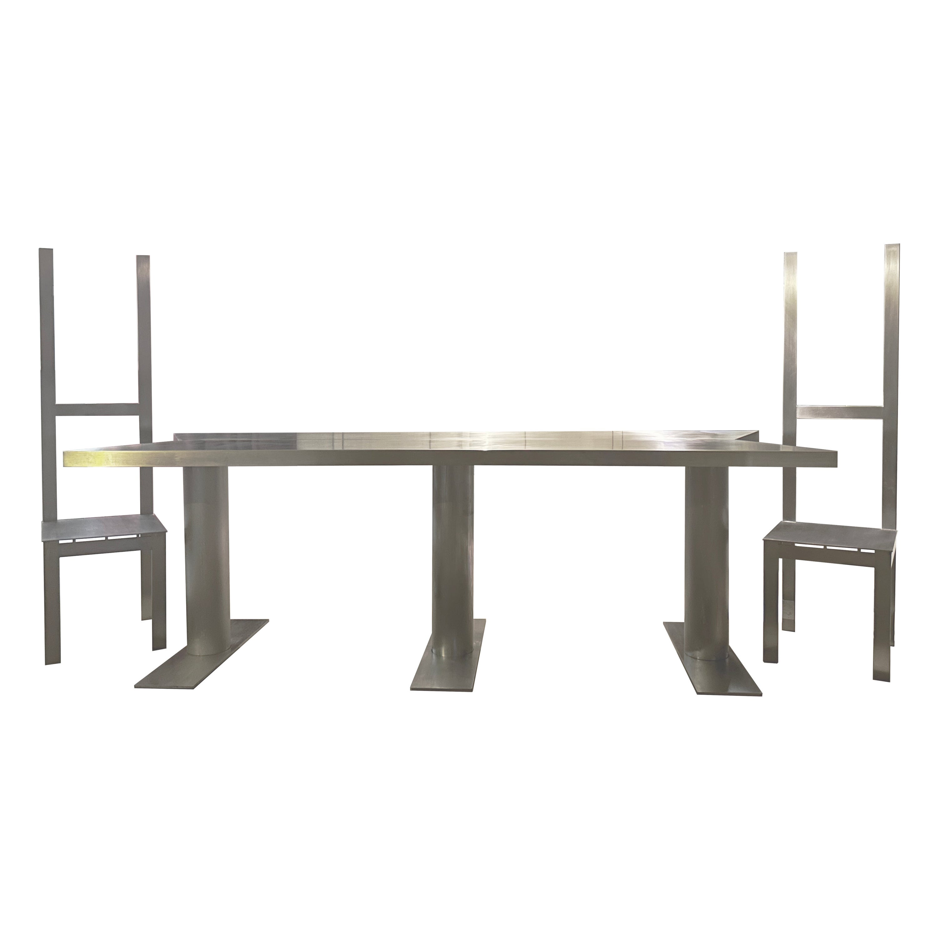 "Big Iron" Chairs / "Running Gun" Table, Iron, James Vincent Milano, Italy, 2023