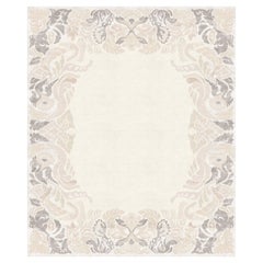 Customized Hand Knotted Wool Silk Rug, Faunus Orchard Grey, in Stock
