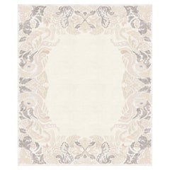 Customized Hand Knotted Wool Silk Rug, Faunus Orchard Grey, in Stock