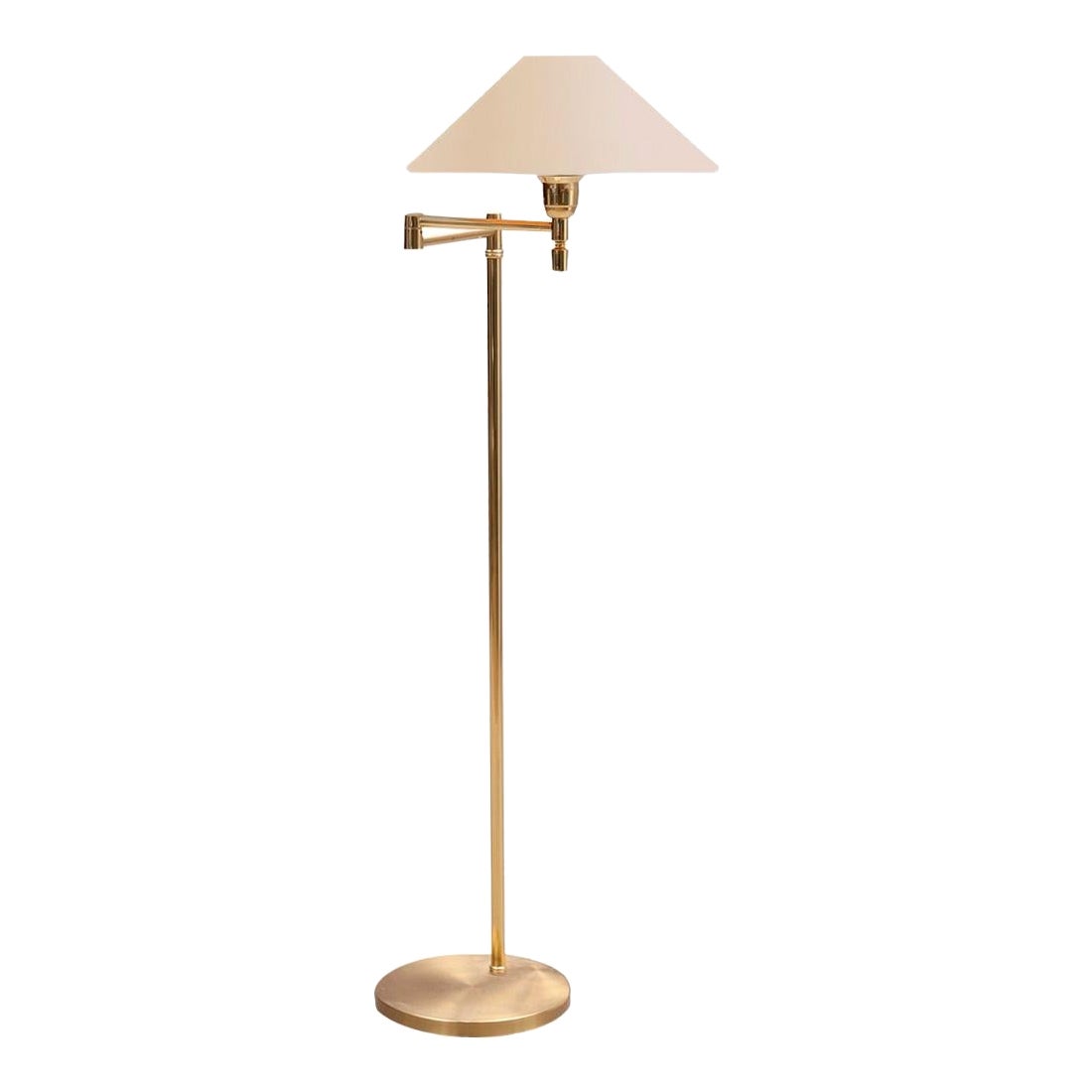 Ewå Värnamo for EWÅ Adjustable Brass Floor Lamp, 1970s For Sale