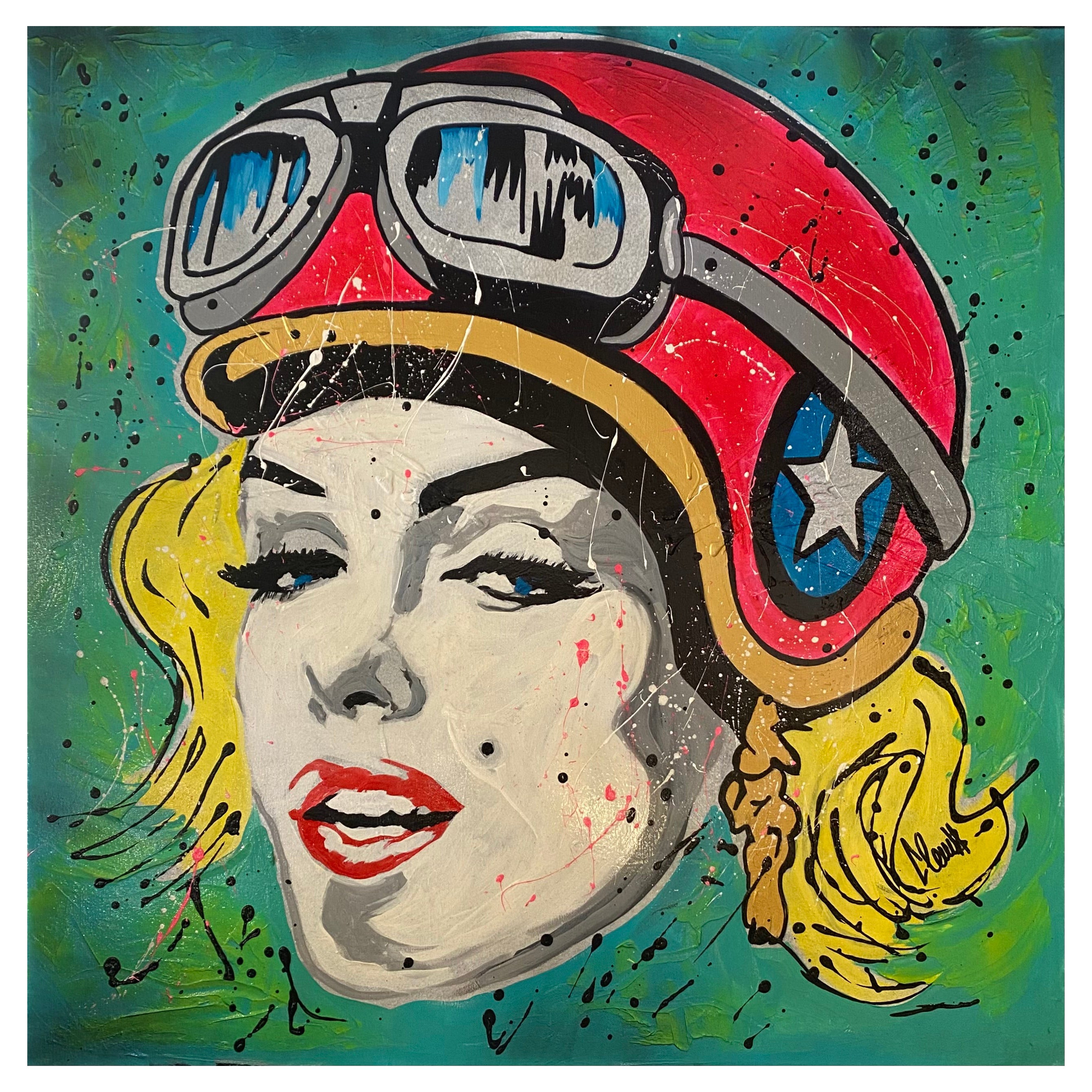 Painting Clem$, Marilyn Monroe Mixed Media on Canvas For Sale