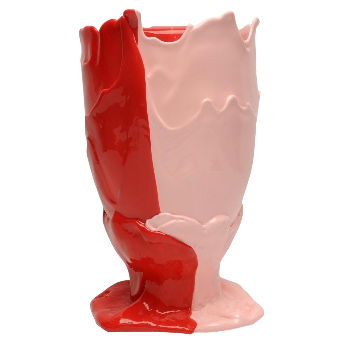 Zeitgenössische Gaetano Pesce Twins-C M-Vase aus Harz in Rosa und Rot