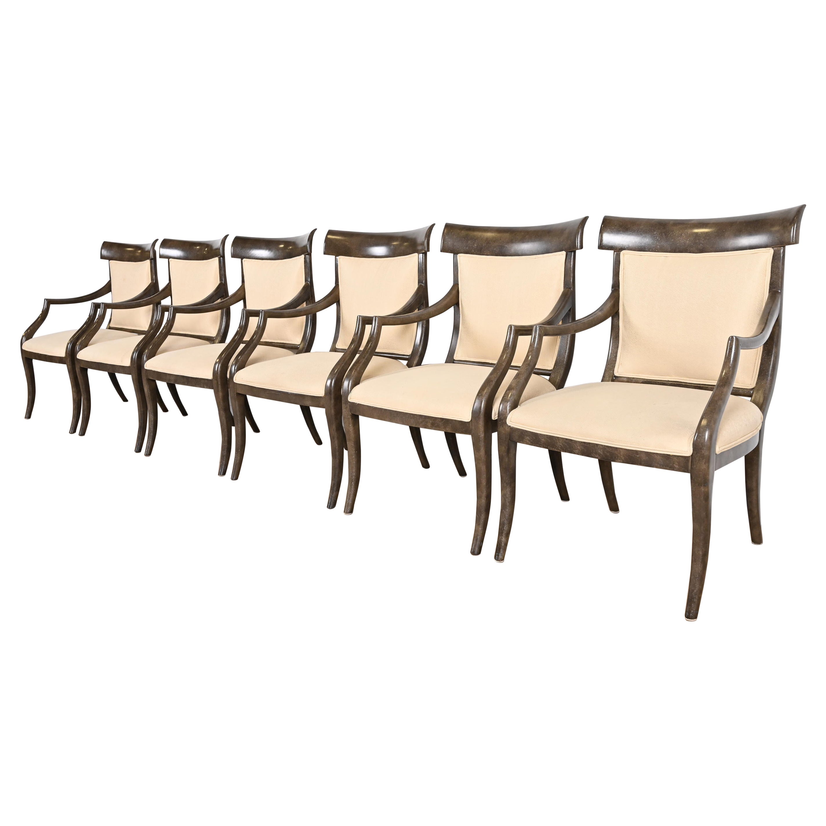 Ferguson Copeland Modern Regency Dining Armchairs, Set of Six For Sale