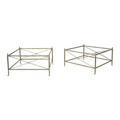Pair of Large Midcentury French Brass Coffee Tables