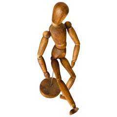 Vintage Articulated Wooden Mannequin Artist Painter Drawing Fine Arts 20th Century