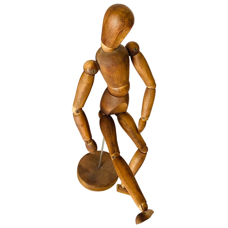 Articulated Wooden Mannequin Artist Painter Drawing Fine Arts 20th