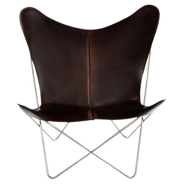 Mocca and Steel Trifolium Chair by Oxdenmarq For Sale