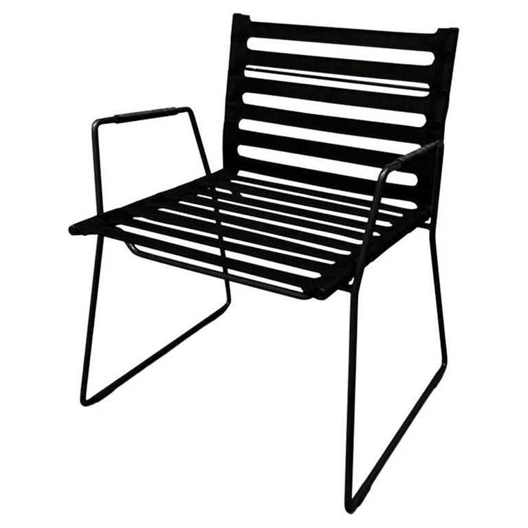 Black Strap Lounge Chair by OxDenmarq For Sale