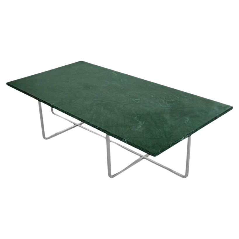 Green Indio Marble and Steel Large Ninety Table by OxDenmarq For Sale
