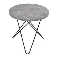 Table O en Marbre Gris et Acier Noir par OxDenmarq