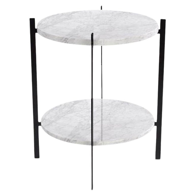 White Carrara Marble Deck Table by OxDenmarq For Sale