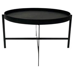 Black Leather Large Deck Table by OxDenmarq