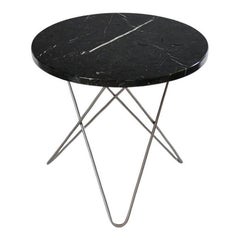 Black Marquina Marble and Steel Mini O Table by OxDenmarq