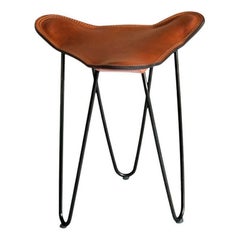 Cognac and Black Trifolium Stool by OxDenmarq