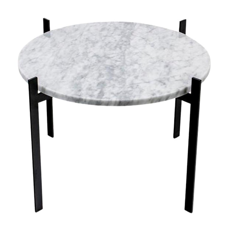 White Carrara Marble Single Deck Table by OxDenmarq For Sale
