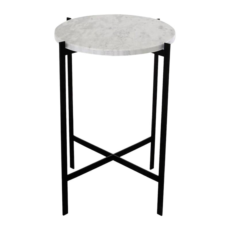 White Carrara Marble Small Deck Table by OxDenmarq For Sale