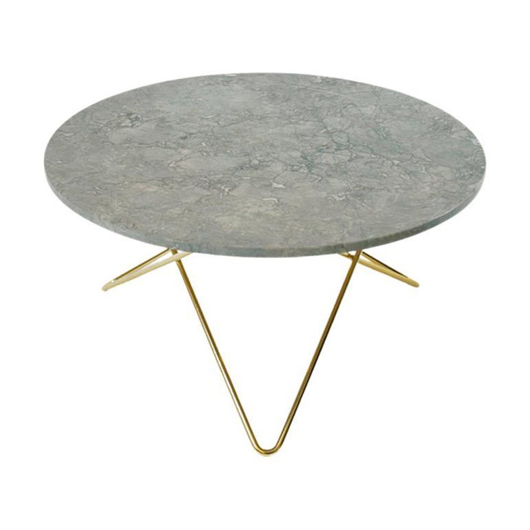 Grey Marble and Brass "O" Table by OxDenmarq For Sale