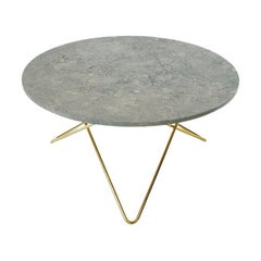 Table "O" en marbre gris et laiton par OxDenmarq