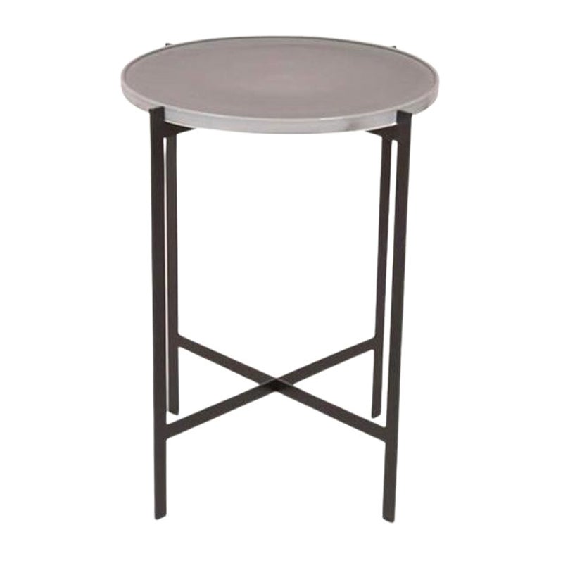 Cloudy Grey Porcelain Small Deck Table by OxDenmarq For Sale