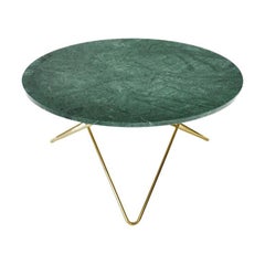 Green Indio Marble and Brass "O" Table by OxDenmarq