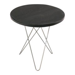 Black Slate and Steel Tall Mini O Table by OxDenmarq