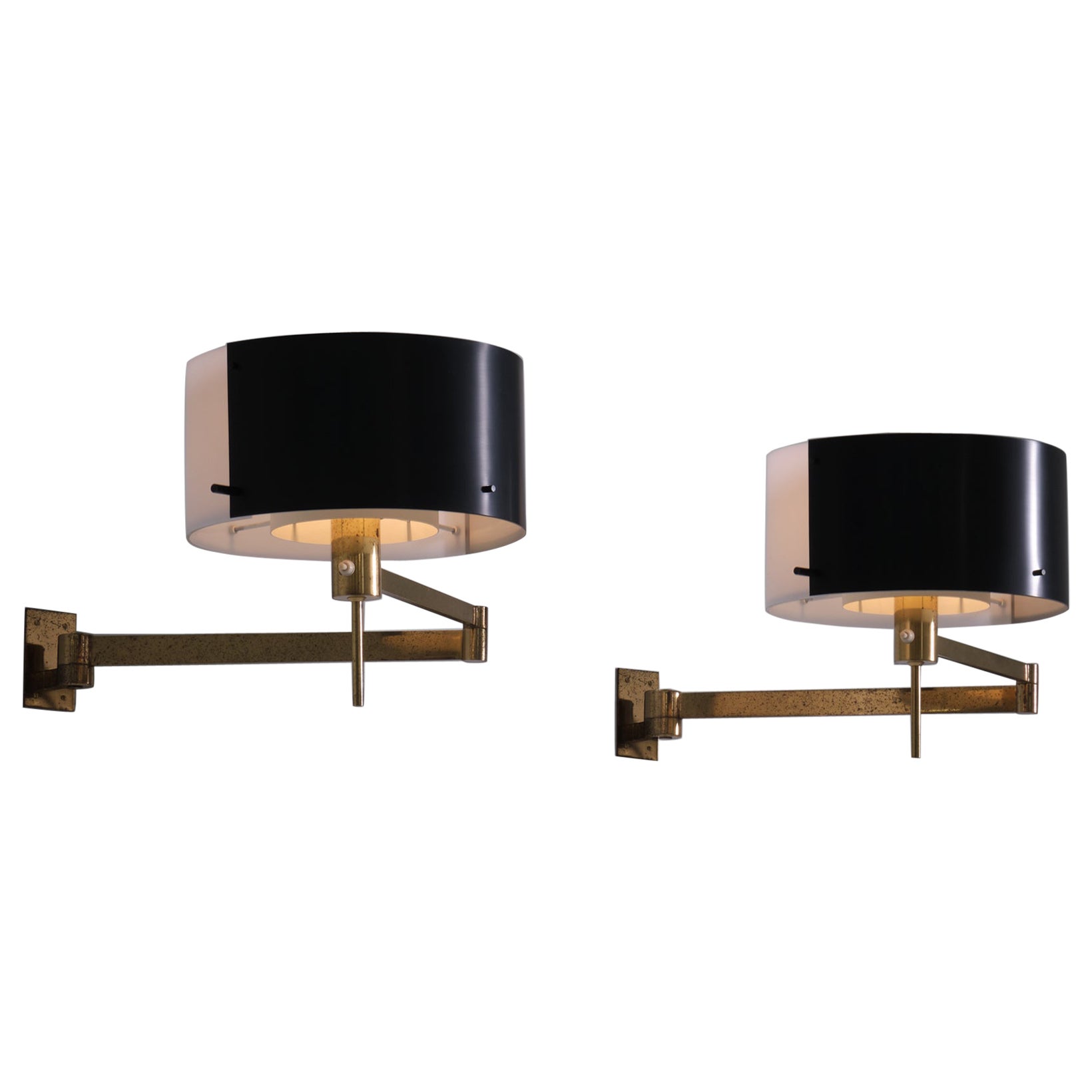 Stilnovo Swing Arm Wall Lamps, Italy, 1960s For Sale