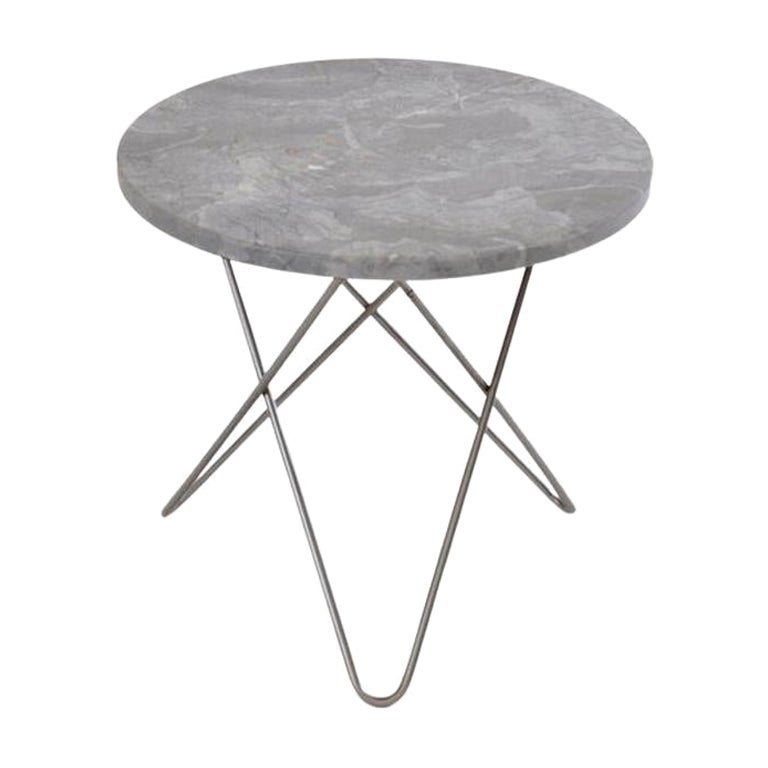 Grey Marble and Steel Mini O Table by Ox Denmarq For Sale at 1stDibs