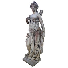 Antique Garden Sculpture Representing: Artemis
